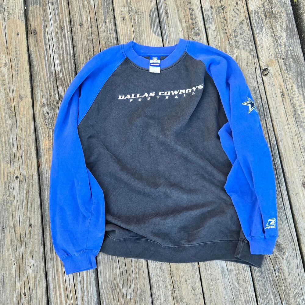 Vintage Reebok Dallas Cowboys Sweatshirt Large Embroidered 90s Colorblock